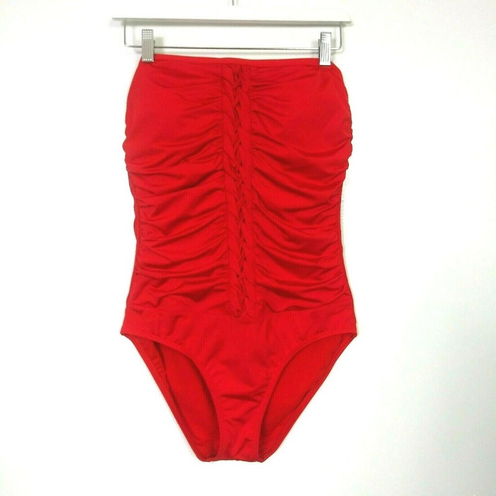 Jantzen Swim Suit Red Removable Strap Size 12